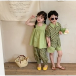Summer New Kids Set Floral Sleeve Shorts Two Piece Suit Boys