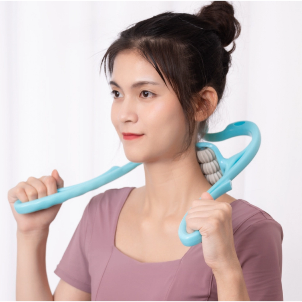 Cervical Spine Massager Swan Shape Six-wheel Pressing Manual Massage 