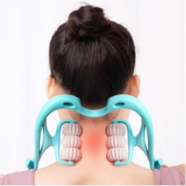 Cervical Spine Massager Swan Shape Six-wheel Pressing Manual Massage 