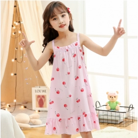 Girls Princess Nightdress Baby Girl Pajamas Girl Nightdress Sleeveless Dress
