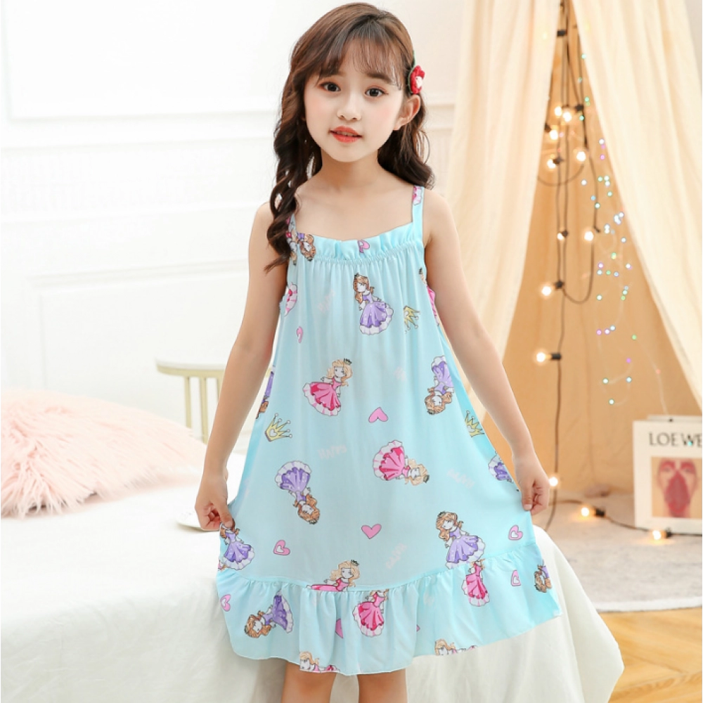 Girls Princess Nightdress Baby Girl Pajamas Girl Nightdress Sleeveless Dress Girls Princess Nightdress Baby Girl Pajamas Girl Nightdress Sleeveless Dress