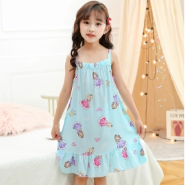 Girls Princess Nightdress Baby Girl Pajamas Girl Nightdress Sleeveless Dress